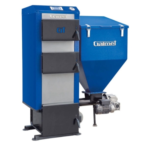 Kocioł Galmet EKO-GT KWP 17 M - 17 kW z podajnikiem do spalania miału oraz eko-groszku (z obrotową retortą)