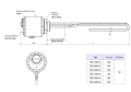 Grzałka TER-1500-54-I800 do zbiorników nierdzewnych