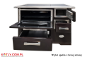 Kitchen stove SD-7 New Line EU 7 kW - brown with exhaust flue on left side