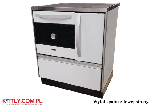 Kuchnia SD ROYAL 720 - 7,5 kW biała z wyjściem spalin po lewej stronie