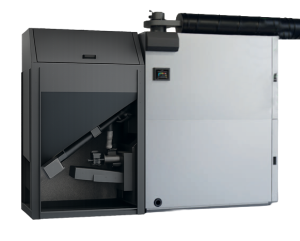 Kocioł na pellet STALMARK MAX II 150 kW z podajnikiem po prawej stronie