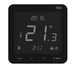Bezprzewodowy regulator temperatury Tech R-8s PLUS - czarny