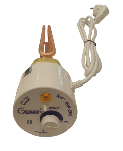 Grzałka z termostatem GWARANT MW200 (krótka, zagięta) - 2000 W - 5/4