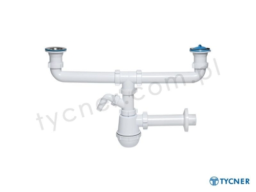 Produkt SYFON ZLEWOZMYWAKOWY BUTELKOWY PODWÓJNY 70MM NA PRALKĘ TYCNER 49283