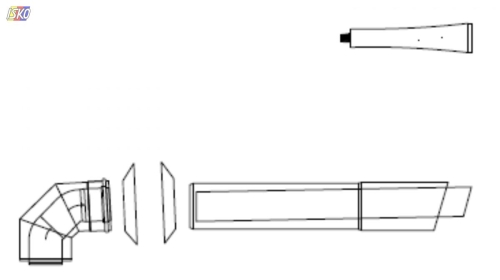 Produkt ZESTAW ODPROWADZENIA SPALIN PRZEZ ŚCIANĘ DN60/100 / LIK ALMEVA 54608