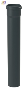 RURA Z KIELICHEM UV 0,5 M DN60 / STARR CZARNA