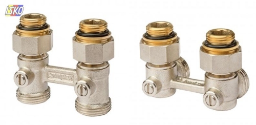 Produkt ZESPÓŁ-VKE PROSTY SIMPLEX / DWURUROWY BLOK KURKÓW MD1/50 Z GW 1/2˝odmiana prosta dla grzejników kompaktowych FLAMCO MEIBES 73952