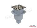 Produkt WPUST KAN. REGULOWANY Z WYJŚCIEM PROSTYM / 50 MM Z KOŁNIERZEM Z RUSZTEM I RAMKĄ NIERDZ 100X100MM TYCNER 82077