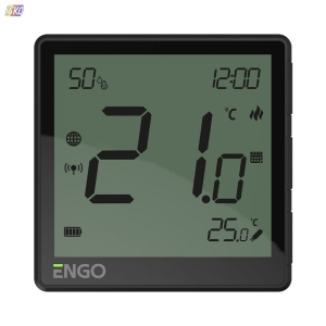 REGULATOR TEMPERATURY EONEBATB ZIGBEE /  CZARNY INTERNETOWY NATYNKOWY ZASILANY BATERYJNIE