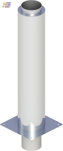 IZOLOWANE PRZEDŁUŻENIE KOMINA DYMOWEGO / ŚR 130 L=1000MM Z ADAPTEREM NASADY GR 0,8MM