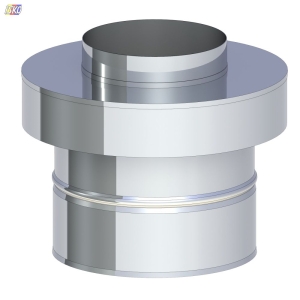 ZAKOŃCZENIE PIONOWE SYST TWIN 250MM / 80/125 PŁASZCZ ZEWNĘTRZYNY, WYSOKI POŁYSK