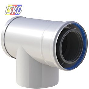 Product TRÓJNIK 87ST PODŁĄCZENIOWY Z REWIZJĄ  / 60/100 BIAŁY JEREMIAS 100293
