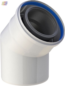 KOLANO 45 ST DN 80/125 / BIAŁE
