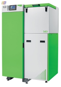 KOCIOŁ SAS BIO EFEKT PLUS 17 KW LEWY / CZOPUCH DO GÓRY, STEROWNIK TECH, ZASOBNIK SKOŚNY - PODWYŻSZONY STANDARD