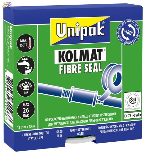 Product TAŚMA KOLMAT FIBROWA 12MM X 15M ZIELONA / KOLMAT FIBER SEAL UNIPAK 105180