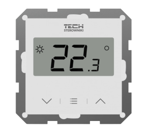 Room regulator with air humidity measurement, frame-mounted, TECH F-12b – white
