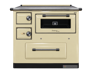 Piec kuchenny SD 10 New Line - kremowa z wyjściem spalin po prawej stronie