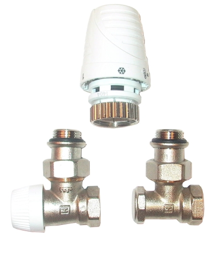 Zestaw Honeywell VT3001EY kątowy - Głowica termostatyczna + zawór termostatyczny + zawór odcinający