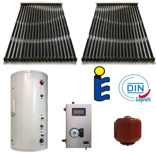 Zestaw solarny SHP250S dla 3-4 osób - 40 rur, zbiornik 250 L z 1 wężownicą i grzałką + wyposażenie