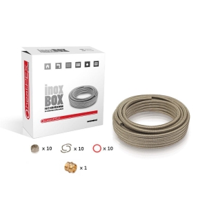inoxBOX 16mm 15m zestaw z elastyczną rurą nierdzewną i dodatki
