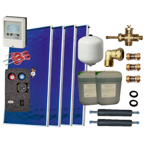 Zestaw solarny dla 4-6 osób bez zbiornika - 4 x kolektor EM1V/2,0S, Al-Cu, STDC, naczynie 35 L