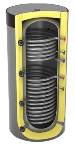 Zbiornik akumulacyjny z 2 wężownicami LEMET 600 L