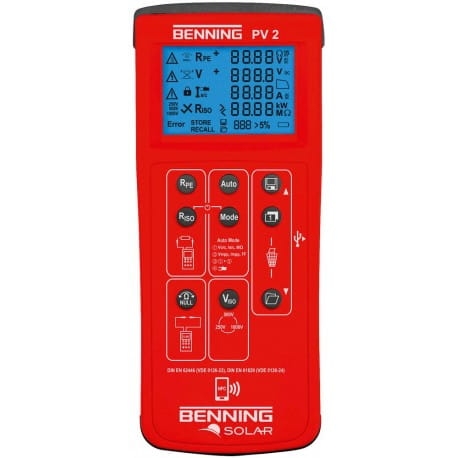 Tester instalacji systemów fotowoltaicznych i wskaźnika krzywej BENNING PV 2