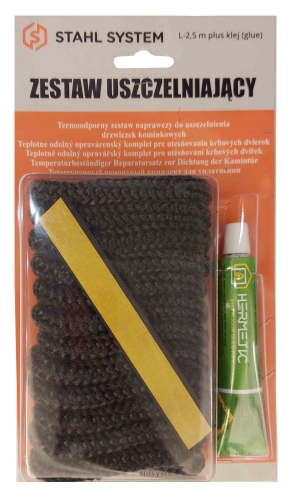 Zestaw: Klej + sznur uszczelniający 12 mm - 2,5 m