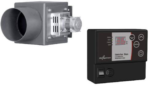 Wentylator wyciągowy z miarkownikiem UNISTER DUO do kotła MPM