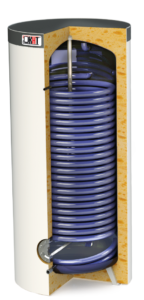 Zasobnik ciepłej wody użytkowej KHT BTm 200 z 1 dużą wężownicą spiralną do pomp ciepła