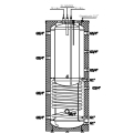 GALMET izolowany kombinowany bufor 500/160 (zbiornik w zbiorniku, z 1 wężownicą)