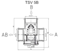 Zawór mieszający trójdrogowy 32mm (5/4 cala) REGULUS TSV5B 55°C