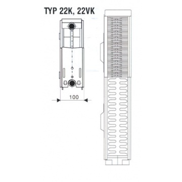 Bottom           fed radiator KORAD 22 VK 300x1800