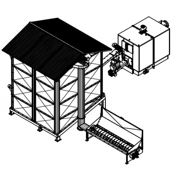 Lade-System für Brennstoffbehälter 27 m3 für Automatisches Set für Biomasse Verbrennung AZSB