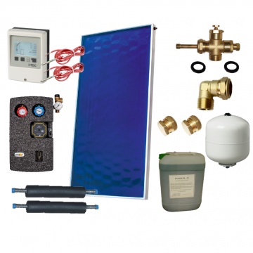 Solar package for 2-3 persons without hot water tank - 1 x collectors ES2V 2,65S Al-Cu, STDC, S18