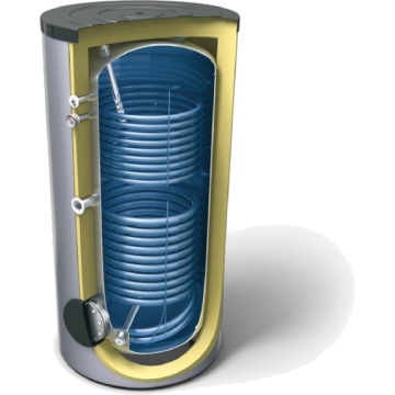 Vertical enamelled water heater Lemet SE 1000 L with 2 coils