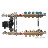 Manifold   KAN - 1" with mixing device and pump - 3 heating circuits