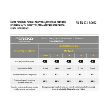 Boiler for pellets Pereko KSP Spark 22kW