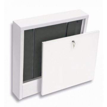 Wall-mounted          cabinet SWNE-varnished. Up to 10 heating circuits