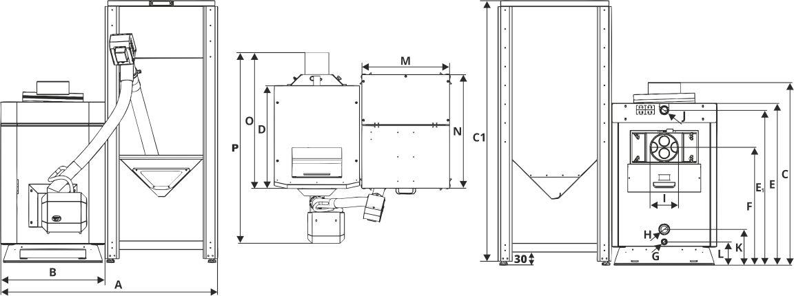 SLIM PELLET MINI Wymiary